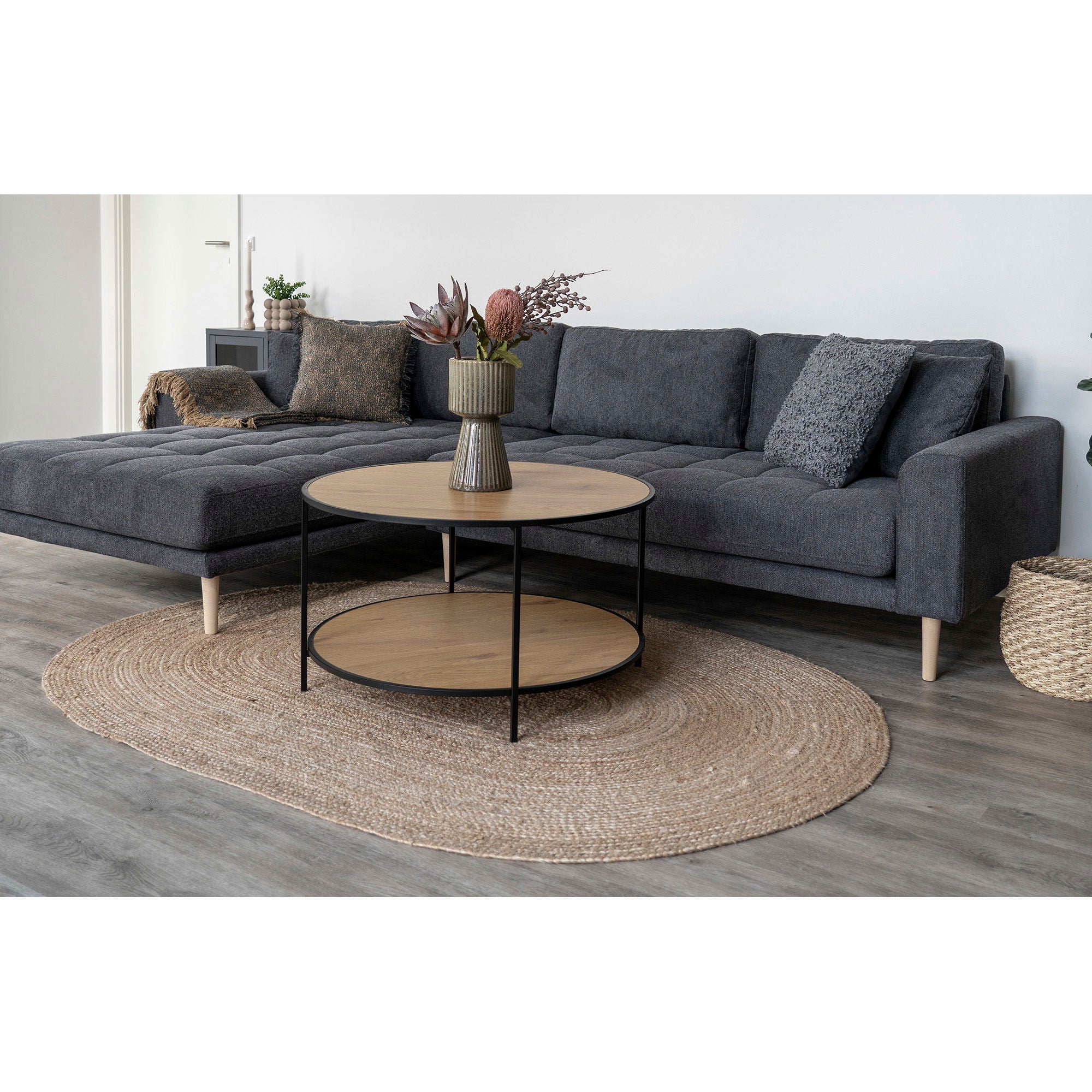 Bombay Teppich – 140×200 cm, Natur, oval, geflochtene Jute
